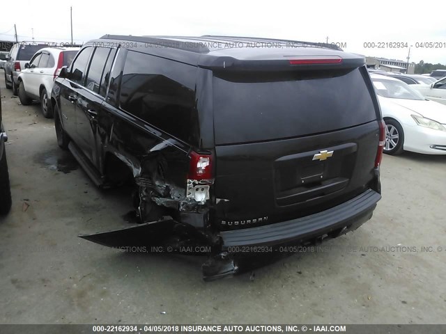 1GNSCHKC2GR167429 - 2016 CHEVROLET SUBURBAN C1500 LT BLACK photo 3