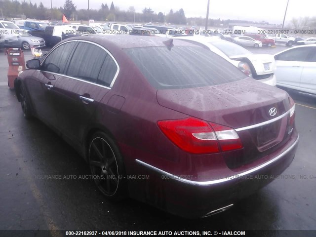 KMHGC4DDXCU179182 - 2012 HYUNDAI GENESIS 3.8L MAROON photo 3