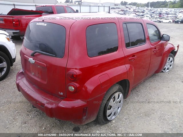 3GNDA13D38S549822 - 2008 CHEVROLET HHR LS RED photo 4