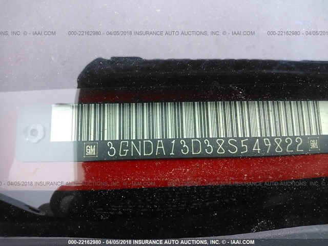 3GNDA13D38S549822 - 2008 CHEVROLET HHR LS RED photo 9