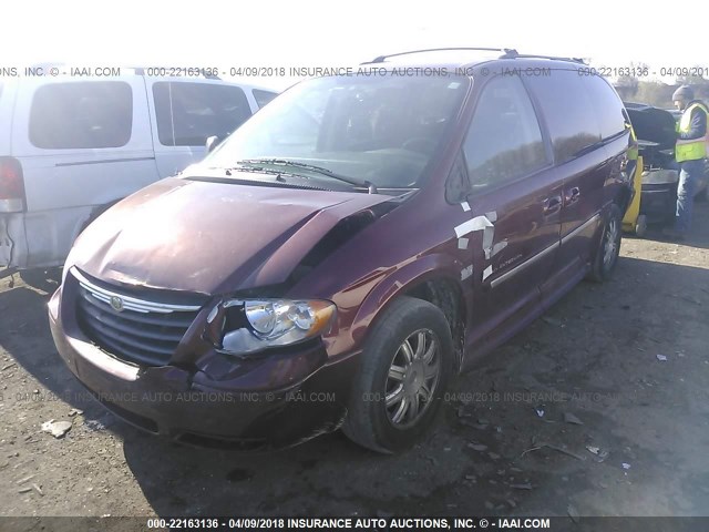 2A4GP54L27R193760 - 2007 CHRYSLER TOWN & COUNTRY TOURING MAROON photo 2