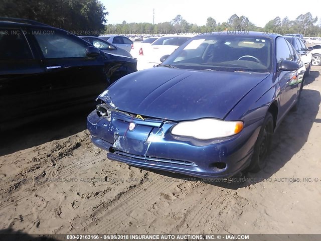 2G1WW12E959284161 - 2005 CHEVROLET MONTE CARLO LS BLUE photo 2