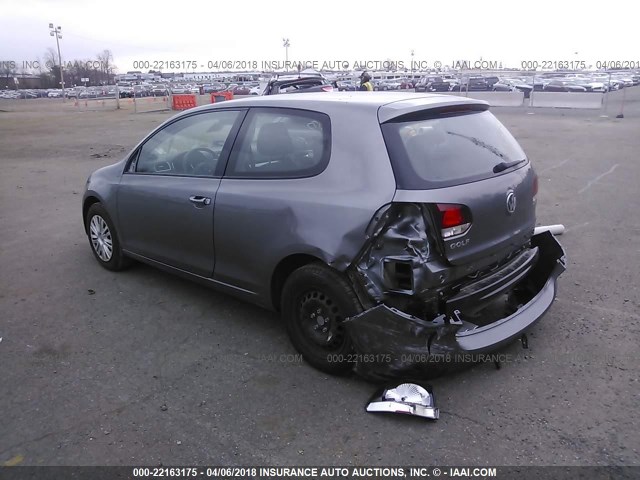 WVWAA7AJ9AW288567 - 2010 VOLKSWAGEN GOLF 灰色 照片 3