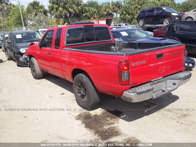 1N6DD26S1YC434378 - 2000 NISSAN FRONTIER KING CAB XE RED photo 3