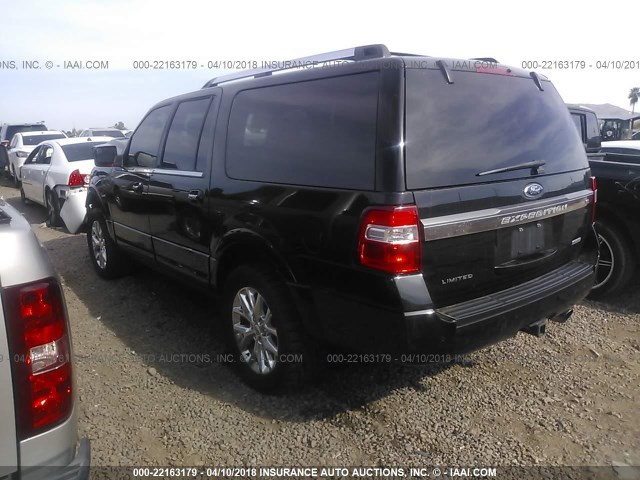 1FMJK2AT6FEF38017 - 2015 FORD EXPEDITION EL LIMITED BLACK photo 3