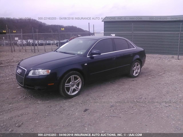 WAUDF78EX7A124268 - 2007 AUDI A4 2.0T QUATTRO Dark Blue photo 2