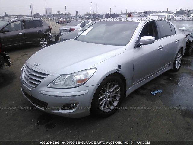 KMHGC46E79U022966 - 2009 HYUNDAI GENESIS 3.8L SILVER photo 2