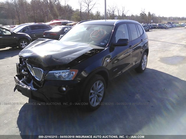 5UXWX9C57E0D36108 - 2014 BMW X3 XDRIVE28I BLACK photo 2