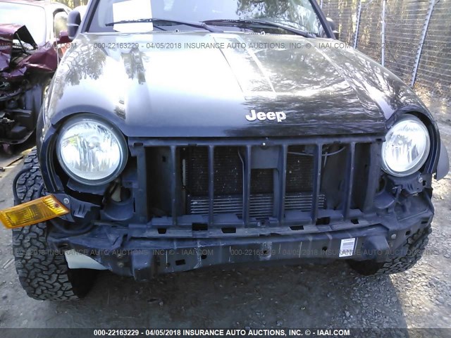 1J4GL48K06W192653 - 2006 JEEP LIBERTY SPORT BLACK photo 6