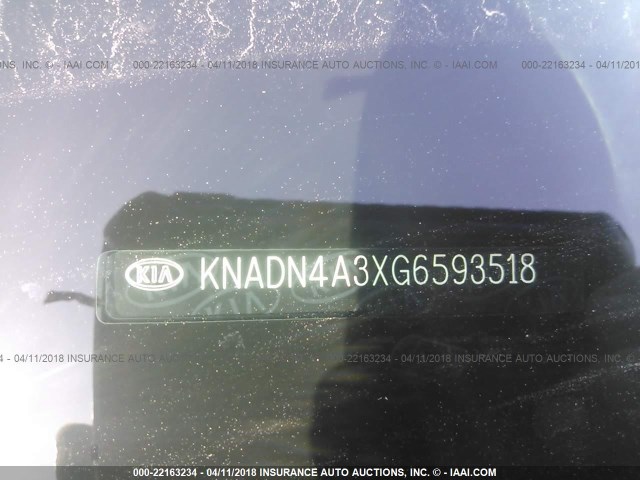 KNADN4A3XG6593518 - 2016 KIA RIO EX/SX BLACK photo 9