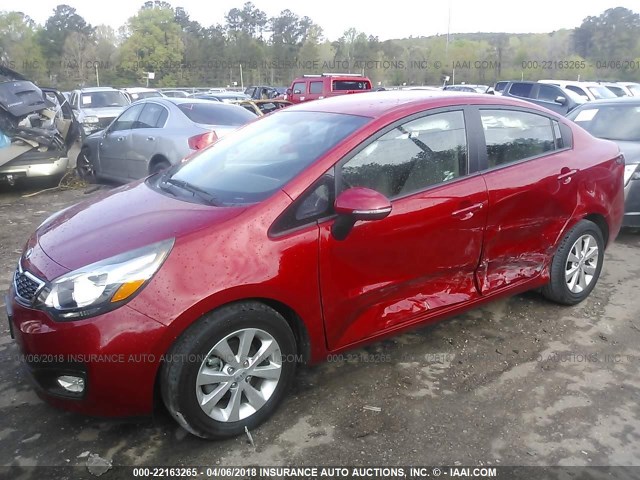 KNADN4A30E6407336 - 2014 KIA RIO EX RED photo 6