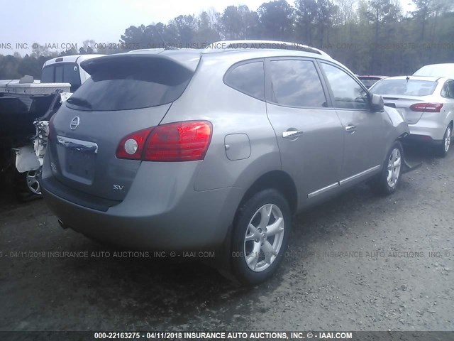 JN8AS5MTXBW577641 - 2011 NISSAN ROGUE S/SV/KROM GRAY photo 4