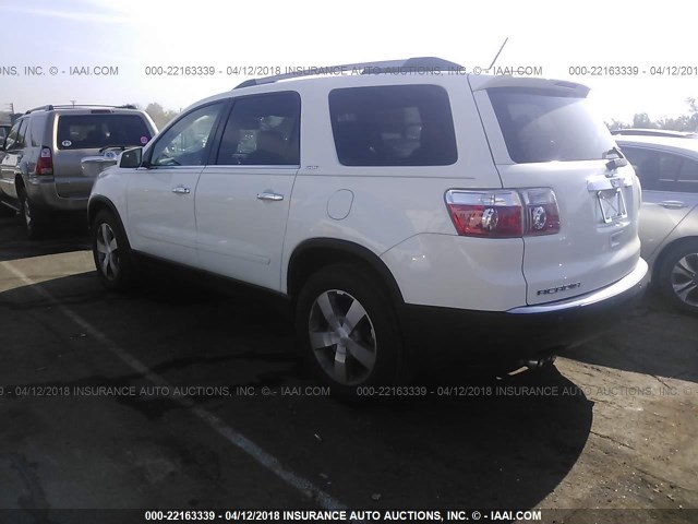 1GKKRSEDXCJ352608 - 2012 GMC ACADIA SLT-2 WHITE photo 3