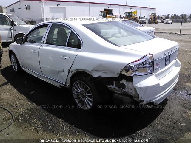 YV1902AH2B1139223 - 2011 VOLVO S80 T6 WHITE photo 3