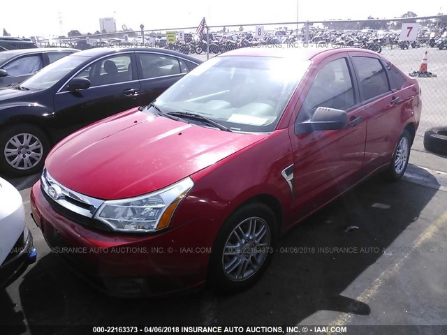 1FAHP35N08W190871 - 2008 FORD FOCUS SE/SEL/SES RED photo 2