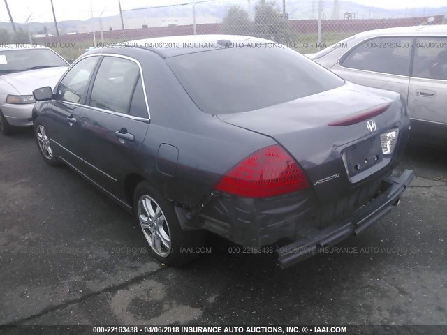 1HGCM56846A025838 - 2006 HONDA ACCORD EX GRAY photo 3