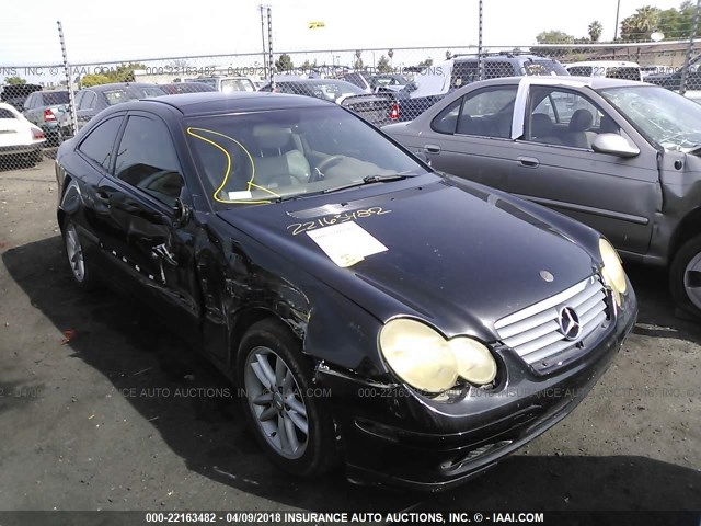 WDBRN47J62A267184 - 2002 MERCEDES-BENZ C 230K SPORT COUPE BLACK photo 1