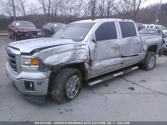 3GTU2UEC6EG163552 - 2014 GMC SIERRA K1500 SLE SILVER photo 2