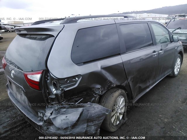 5TDDZ3DC9HS171173 - 2017 TOYOTA SIENNA XLE/LIMITED SILVER photo 4