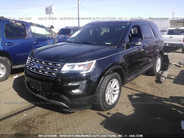 1FM5K7DH5GGC40702 - 2016 FORD EXPLORER XLT BLACK photo 2