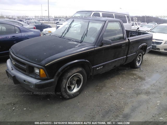 1GCCS1449R8204479 - 1994 CHEVROLET S TRUCK S10 BLACK photo 2