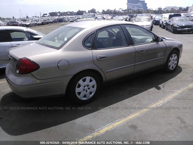 1FAFP52242G234191 - 2002 FORD TAURUS LX Champagne photo 4