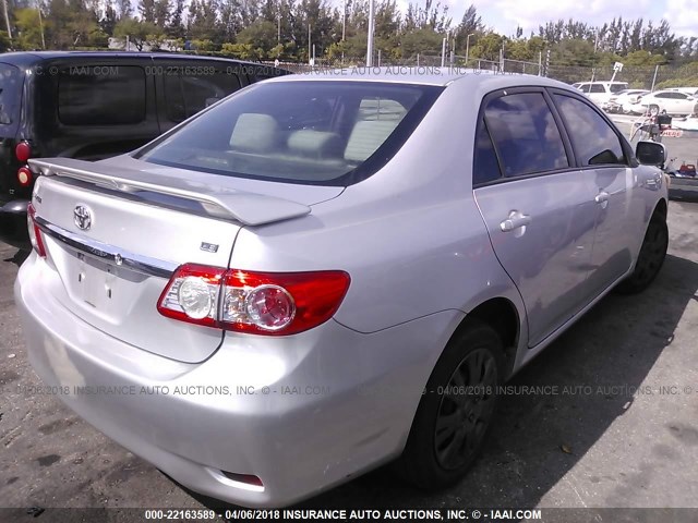 2T1BU4EE0CC869247 - 2012 TOYOTA COROLLA S/LE SILVER photo 4