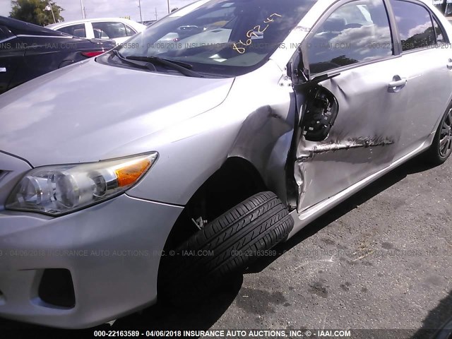 2T1BU4EE0CC869247 - 2012 TOYOTA COROLLA S/LE SILVER photo 6