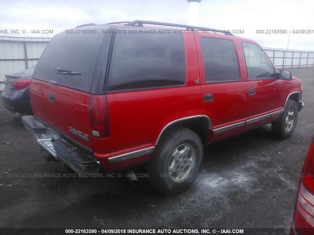 1GNEK13R2XJ530286 - 1999 CHEVROLET TAHOE K1500 RED photo 4