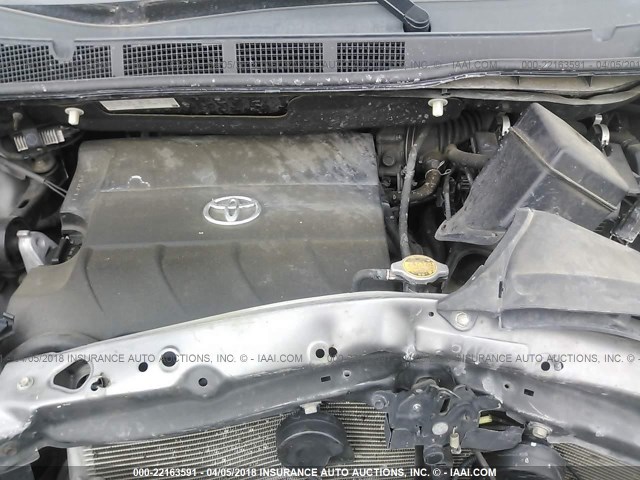 5TDYK3DCXBS073668 - 2011 TOYOTA SIENNA XLE/LIMITED GRAY photo 10