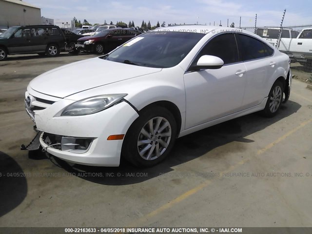 1YVHZ8DH6C5M35226 - 2012 MAZDA 6 I WHITE photo 2