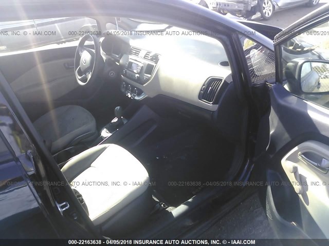 KNADM4A36D6302253 - 2013 KIA RIO LX BLACK photo 5