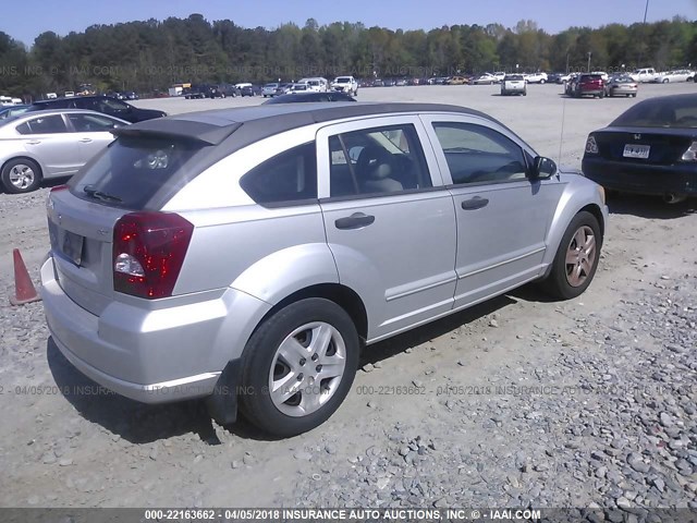 1B3HB48B17D598632 - 2007 DODGE CALIBER SXT SILVER photo 4