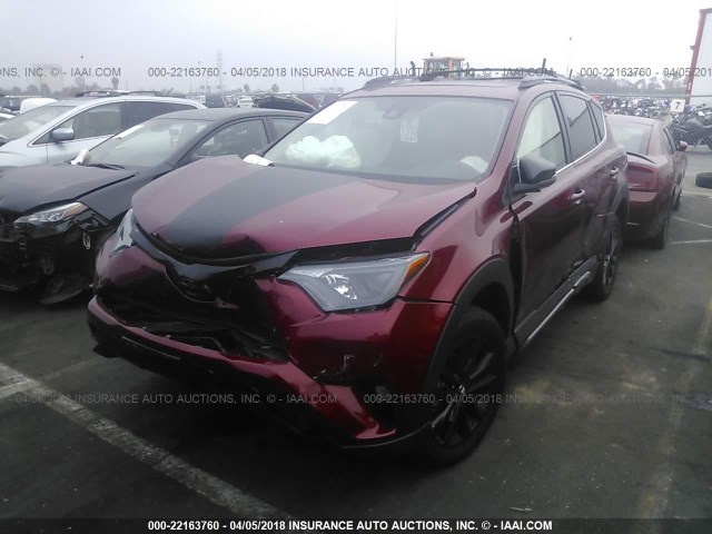 2T3WFREV5JW415913 - 2018 TOYOTA RAV4 ADVENTURE/XLE RED photo 2