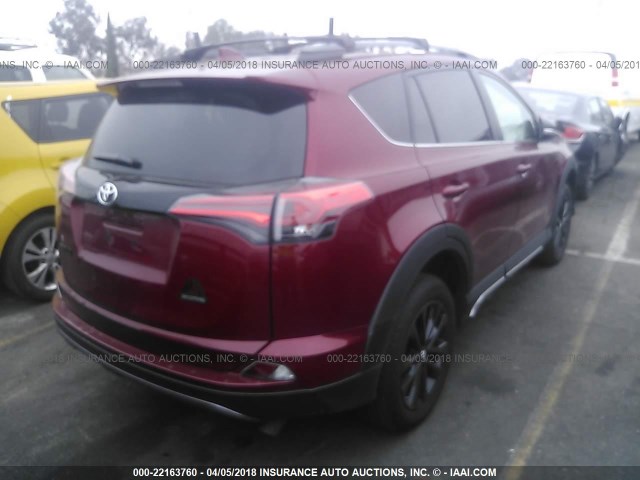 2T3WFREV5JW415913 - 2018 TOYOTA RAV4 ADVENTURE/XLE RED photo 4