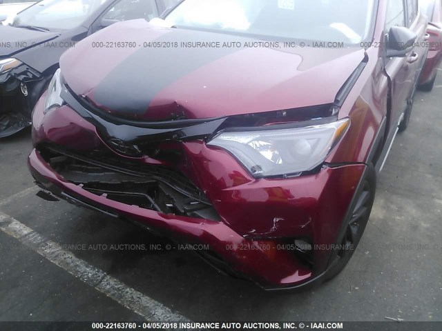 2T3WFREV5JW415913 - 2018 TOYOTA RAV4 ADVENTURE/XLE RED photo 6