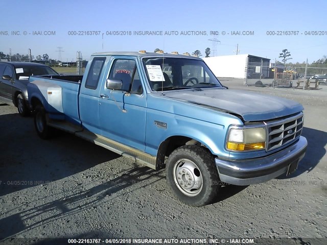 1FTJX35M0PKA78533 - 1993 FORD F350 BLUE photo 1