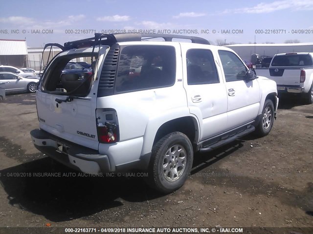 1GNEK13T95R228827 - 2005 CHEVROLET TAHOE K1500 WHITE photo 4