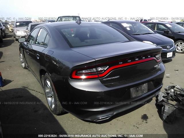 2C3CDXHG9GH339250 - 2016 DODGE CHARGER SXT GRAY photo 3