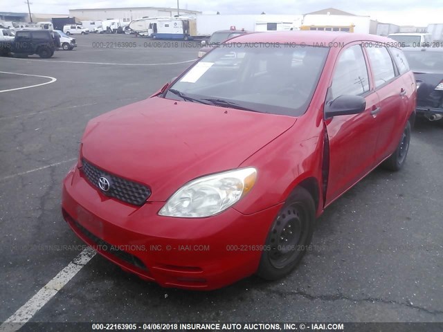 2T1KR32EX3C040346 - 2003 TOYOTA COROLLA MATRIX XR RED photo 2