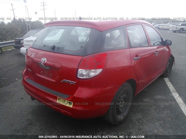 2T1KR32EX3C040346 - 2003 TOYOTA COROLLA MATRIX XR RED photo 4