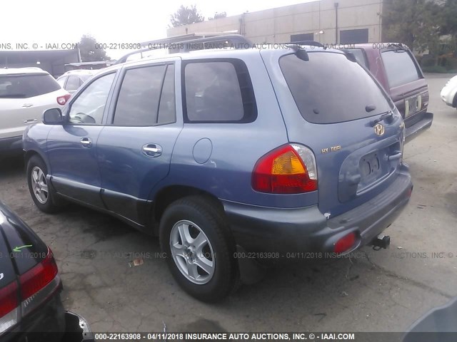 KM8SC83D81U089125 - 2001 HYUNDAI SANTA FE GLS/LX BLUE photo 3