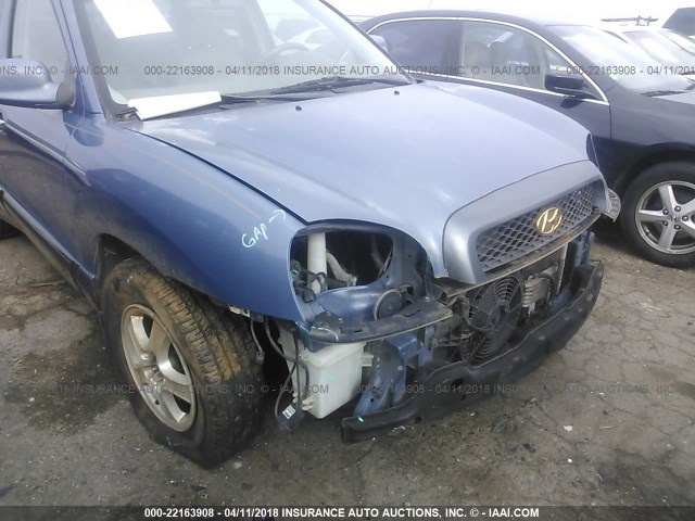 KM8SC83D81U089125 - 2001 HYUNDAI SANTA FE GLS/LX BLUE photo 6