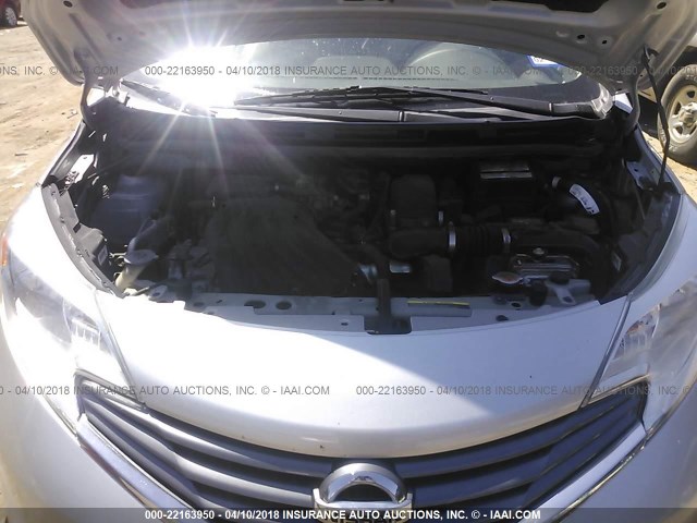 3N1CE2CP7EL361743 - 2014 NISSAN VERSA NOTE S/S PLUS/SV/SL SILVER photo 10