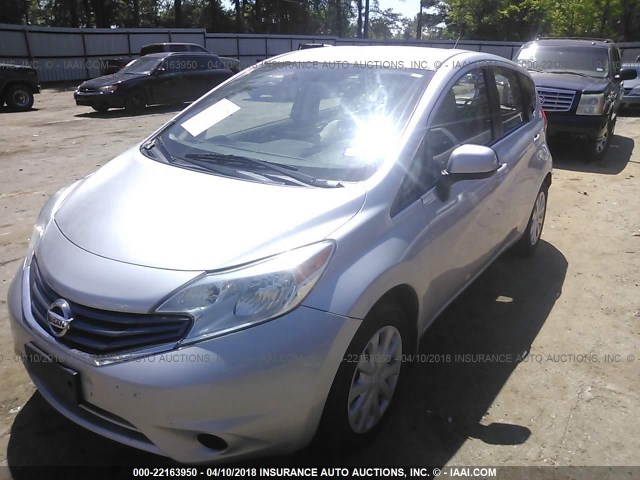 3N1CE2CP7EL361743 - 2014 NISSAN VERSA NOTE S/S PLUS/SV/SL SILVER photo 2