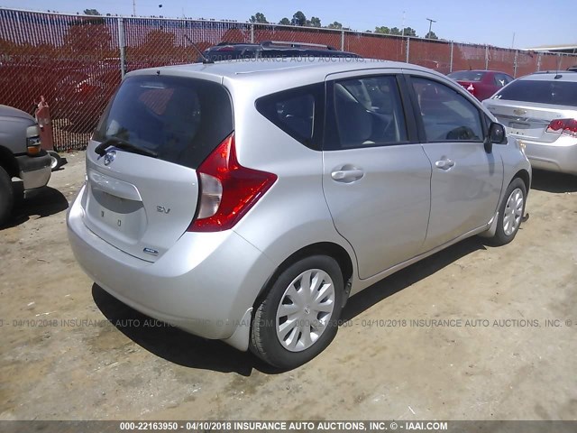 3N1CE2CP7EL361743 - 2014 NISSAN VERSA NOTE S/S PLUS/SV/SL SILVER photo 4