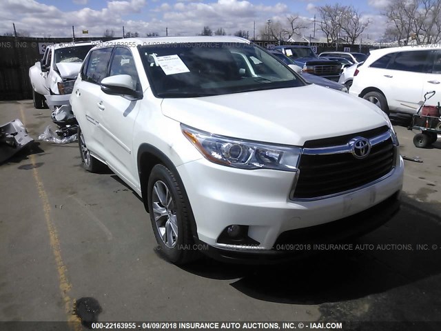 5TDJKRFH1FS082522 - 2015 TOYOTA HIGHLANDER XLE თეთრი ფოტო 1