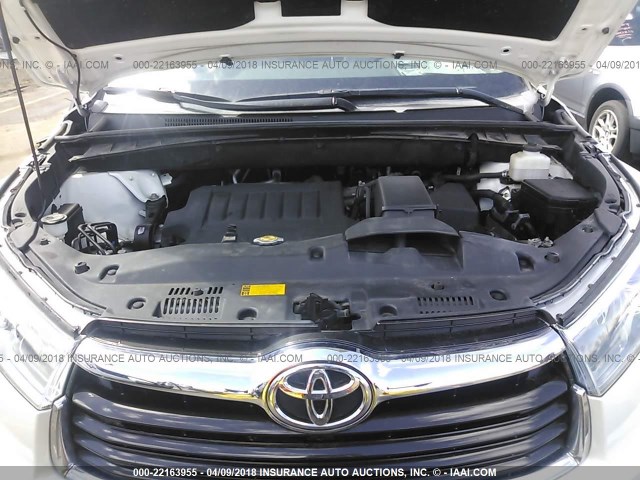 5TDJKRFH1FS082522 - 2015 TOYOTA HIGHLANDER XLE თეთრი ფოტო 10