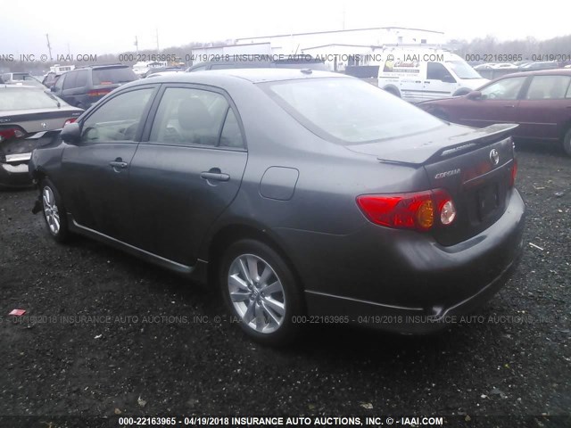 2T1BU4EE2AC279791 - 2010 TOYOTA COROLLA S/LE/XLE GRAY photo 3