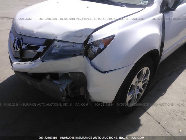 2HNYD28427H553632 - 2007 ACURA MDX TECHNOLOGY WHITE photo 6